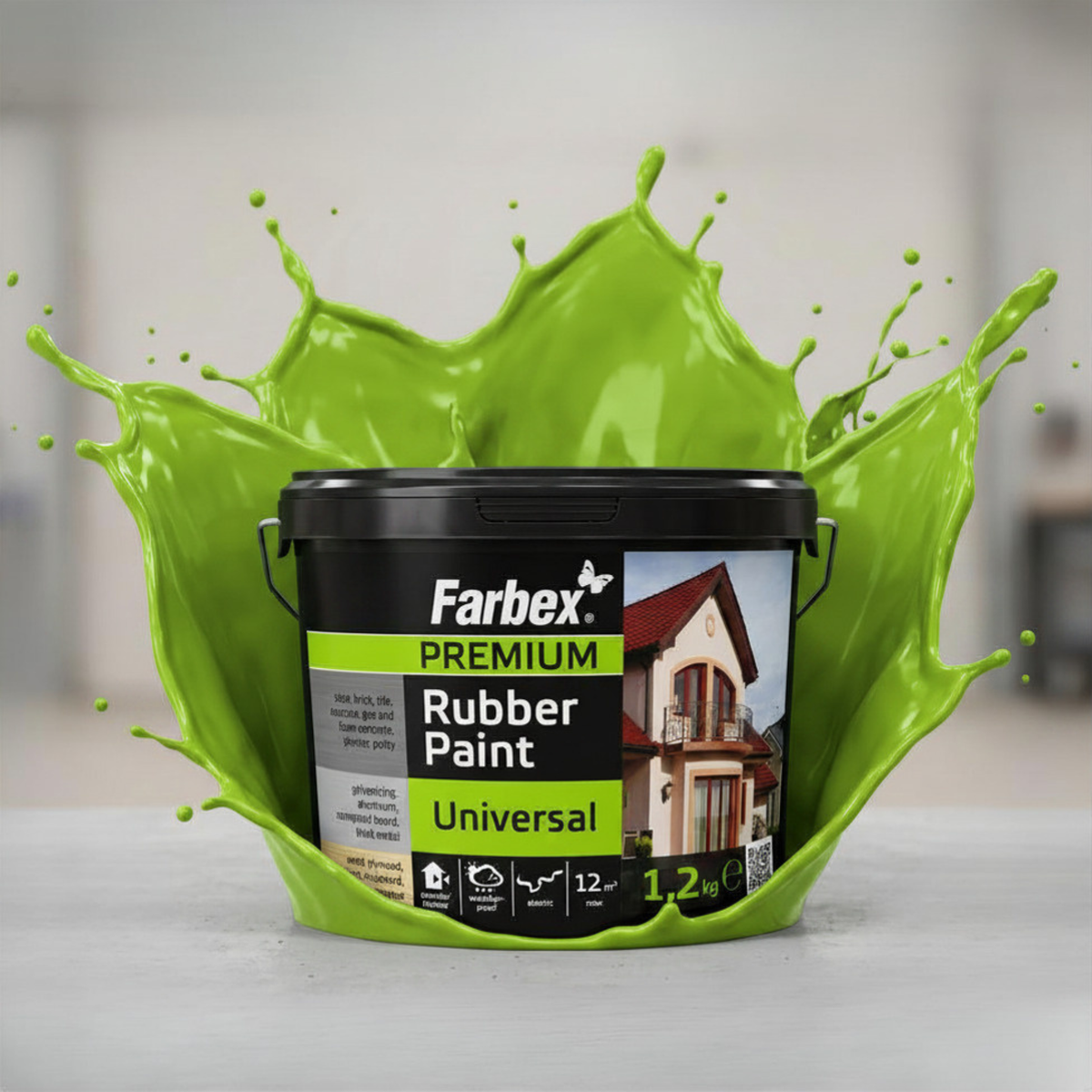 Caucho líquido verde claro – cubo de 1,2 kg