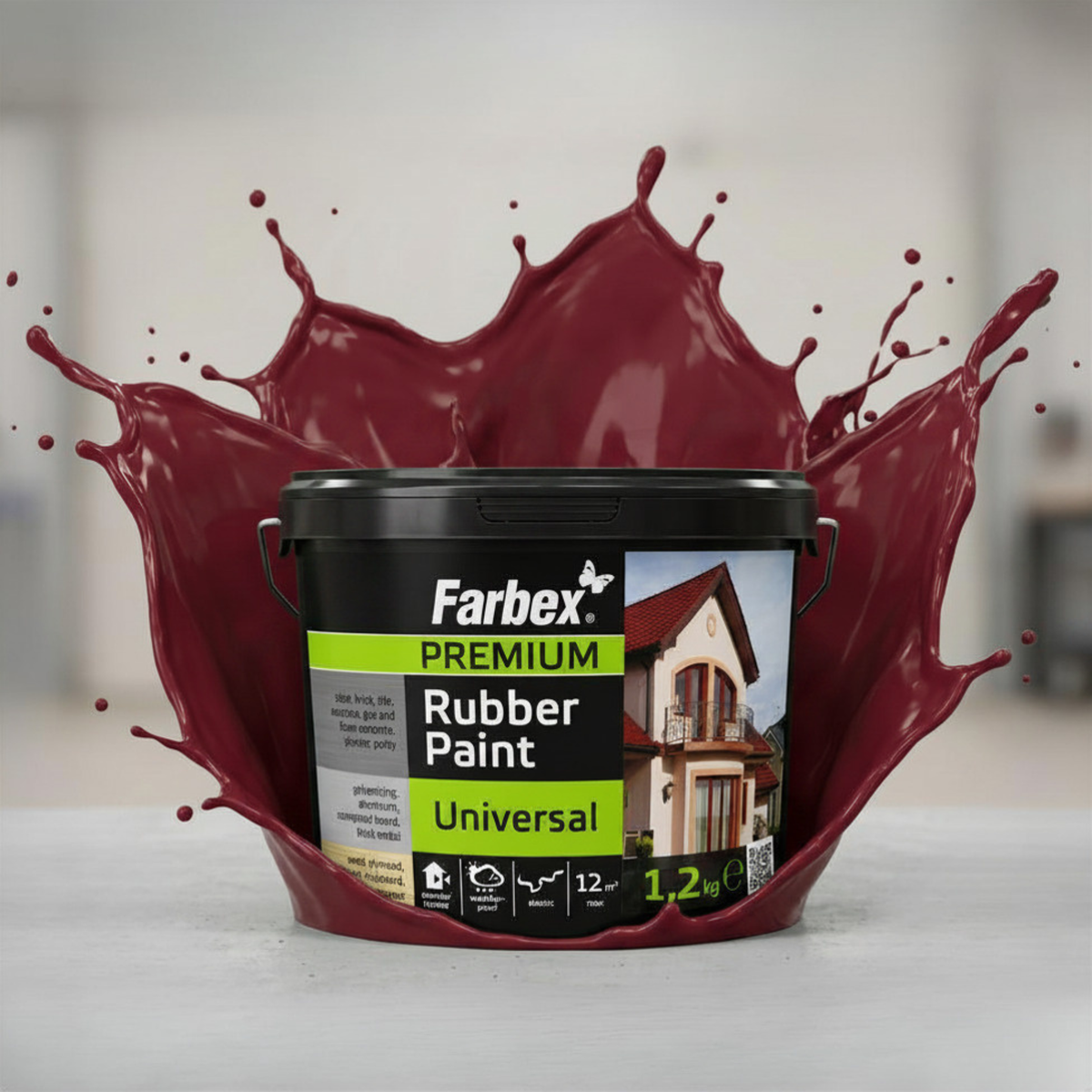 Caucho líquido rojo cereza – cubo de 1,2 kg